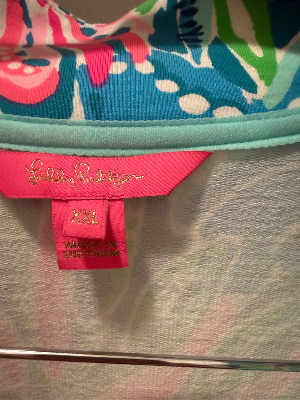 Lilly Pulitzer Pink, Aqua & Green Floral Zip Jacket - Picture 2 of 2